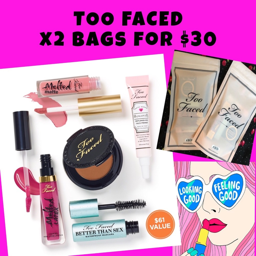 2 Too faced bags. Mascara. Bronzer. Lipstick.